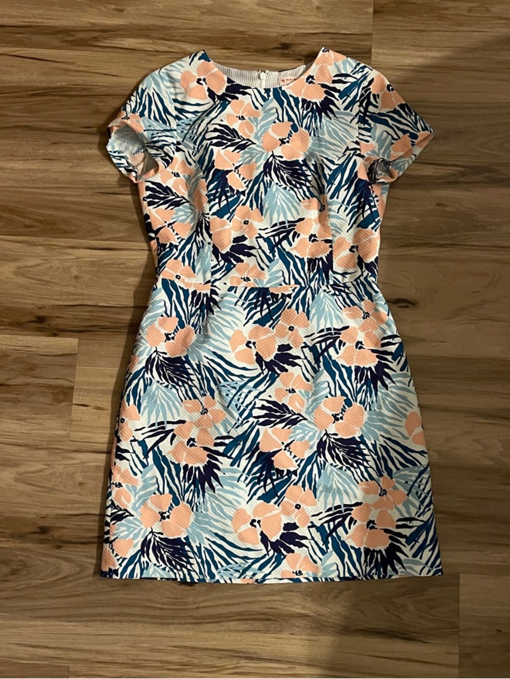 Brooks Peach & Navy Floral Mini Dress